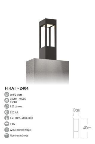 Bollard Aydınlatma Fırat Bahçe, Site, Yürüme Yolu Aydınlatma 40cm