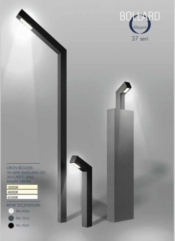 Alaçam 300cm. Aydınlatma Direği, Bahçe, Site, Yürüme Yolu Aydınlatma