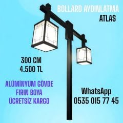 Atlas 300cm. Aydınlatma Direği Bahçe, Site, Yürüme Yolu Aydınlatma