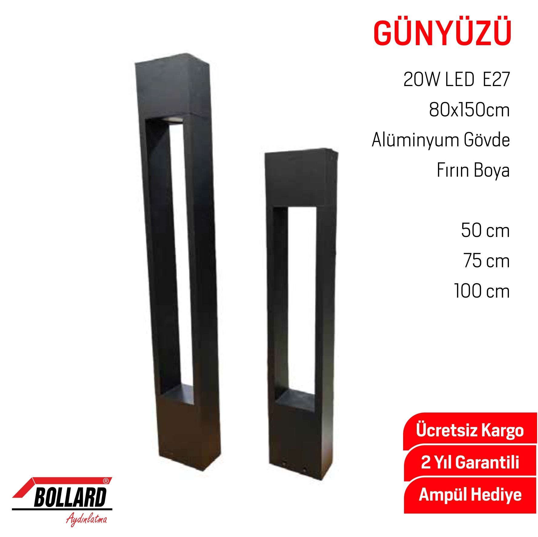 Günyüzü 60cm. Dekoratif Led Yürüme Yolu Aydınlatma