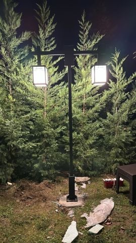 Atlas 300cm. Çift Kollu Aydınlatma Direği Ampul Hediye