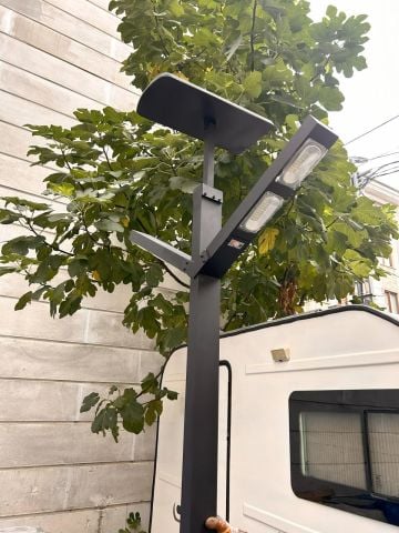 Bollard Mercan 2x100W 300cm. Güneş Enerjili Sokak Aydınlatma Direği, Solar Bahçe Aydınlatma Direk