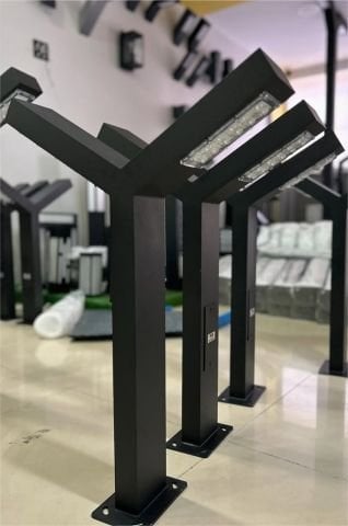 Bollard Aydınlatma Erciyes 60cm 2x21W LED  Çift Yönlü Yürüme Yolu Bahçe Aydınlatma