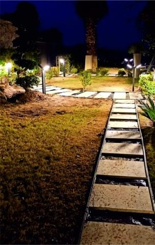 Erciyes Çift Kollu Led 60cm. Yürüme Yolu Bahçe Aydınlatma Direği