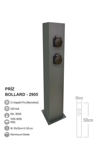 Bollard Aydınlatma Bahçe Prizi 50CM