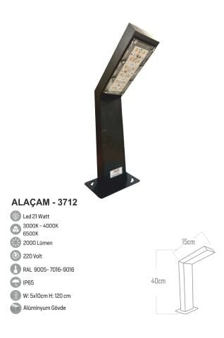 Bollard Aydınlatma Alaçam Bahçe Aydınlatması 40CM