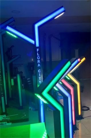 250 CM Özel Yazılı Ambiyans Ledli Dış Mekan Aydınlatma Led Direk, Benzin İstasyonu, Otel, Villa, Site, Konut, Cafe, Restaurant Dış Mekana Aydınlatma Direkleri