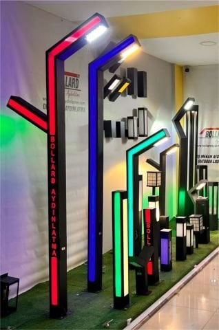 Özel Yazılı Ambiyans Ledli Dış Mekan Aydınlatma Led Direk, Benzin İstasyonu, Otel, Villa, Site, Konut, Cafe, Restaurant Dış Mekana Aydınlatma Direkleri