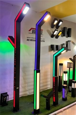 250 CM Özel Yazılı Ambiyans Ledli Dış Mekan Aydınlatma Led Direk, Benzin İstasyonu, Otel, Villa, Site, Konut, Cafe, Restaurant Dış Mekana Aydınlatma Direkleri