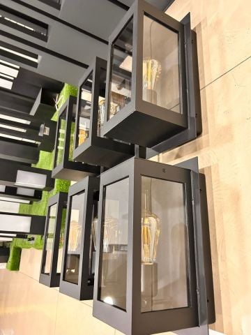 Camlı Aplik 30cm. Duvar Aplik