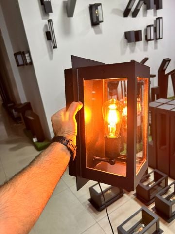 Camlı Aplik 30cm. Duvar Aplik