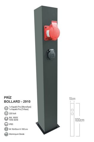 Bollard Aydınlatma Bahçe Prizi 100CM