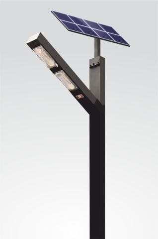 Bollard Mercan 100W 300cm. Güneş Enerjili Sokak Aydınlatma Direği, Solar Bahçe Aydınlatma Direk