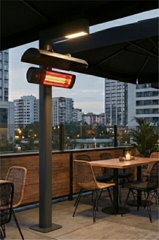 Bollard Aydınlatma Aydos Dış Mekan Isıtıcı Direk 230CM