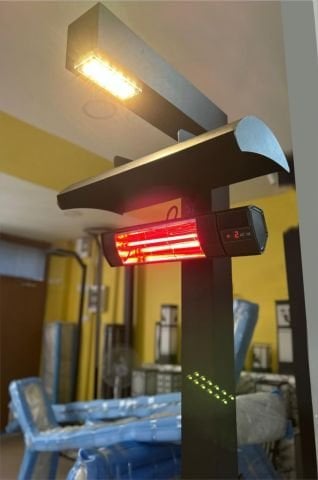 Dış Mekan Cafe, Bahçe, Isıtıcılı Led Aydınlatma Direği 200cm