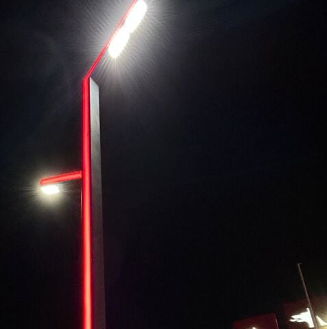 Akar Yakıt İstasyonu Benzin İstasyon Aydınlatma Direği Ambiyans Ledli 600CM