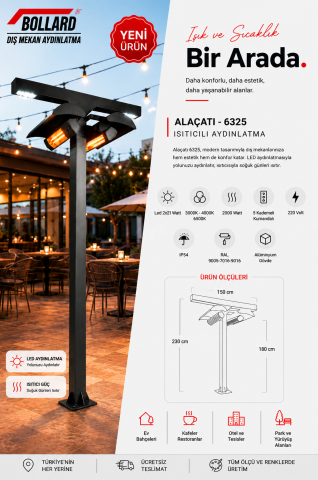 Bollard Aydınlatma Alaçatı Dış Mekan Isıtıcı 250CM